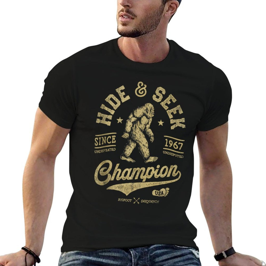 Bigfoot Hide And Seek Champion Funny Sasquatch Retro Vintage  Vintage-inspired T-Shirt