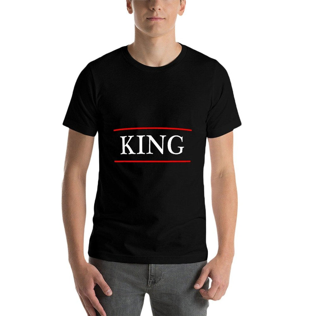T-Shirt That Says The Word - KING - on It  Gift for Men  Rolled Sleeves T-Shirt