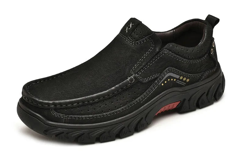 2025 New High Quality Men's Shoes 100% Genuine Leather Casual Shoes Waterproof Work Shoes Cow Leather Loafers Plus Size 38-46