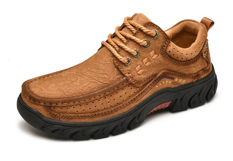 2025 New High Quality Men's Shoes 100% Genuine Leather Casual Shoes Waterproof Work Shoes Cow Leather Loafers Plus Size 38-46