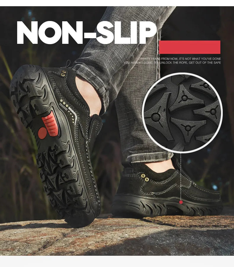 2025 New High Quality Men's Shoes 100% Genuine Leather Casual Shoes Waterproof Work Shoes Cow Leather Loafers Plus Size 38-46