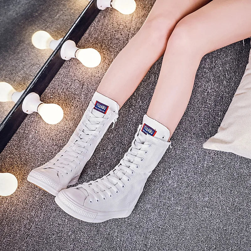 2021 New Short Tube Boots Women Side Zipper Canvas Shoes Casual Shoes Women's Shoes Rubber Shoes Dance Shoes Net Red Shoes Women