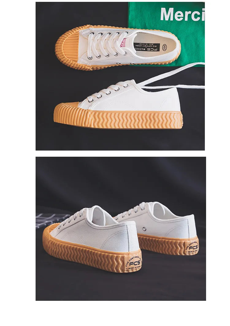 Canvas Shoes Female 2022 White Trendy Shoes Korean Ulzzang Cookies Sneakers Girls Vulcanized Shoes Casual Flat Heel 35-40 Pink