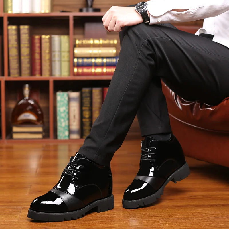New Inner Heightening Shoes Men's Invisible Inner Heightening 12cm Elevator Shoes Deodorant Business Men's Formal Leather Shoes