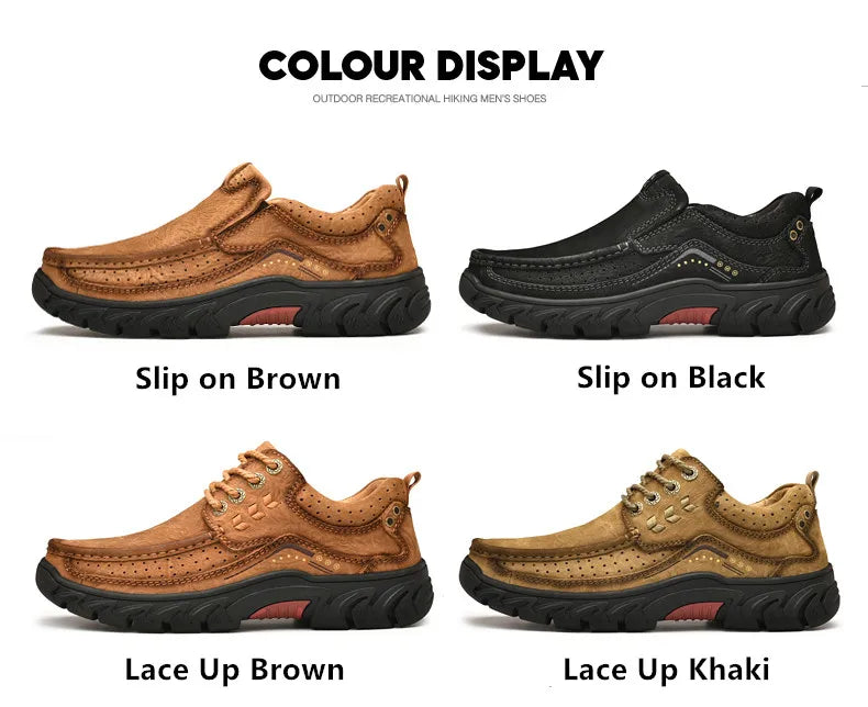 2025 New High Quality Men's Shoes 100% Genuine Leather Casual Shoes Waterproof Work Shoes Cow Leather Loafers Plus Size 38-46