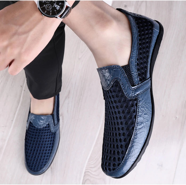 New Summer Men's Casual Shoes Breathable Mesh Men's Shoes Fashion Men Loafers Outdoor Non-slip Sneakers Light Walking Shoes