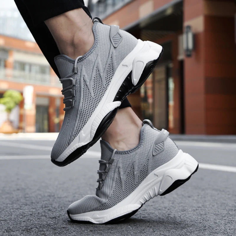 Chunky Lift Shoes Men Elevator Sneakers  Height Increase Insole 6cm  Mesh Summer Plus Size 36-46