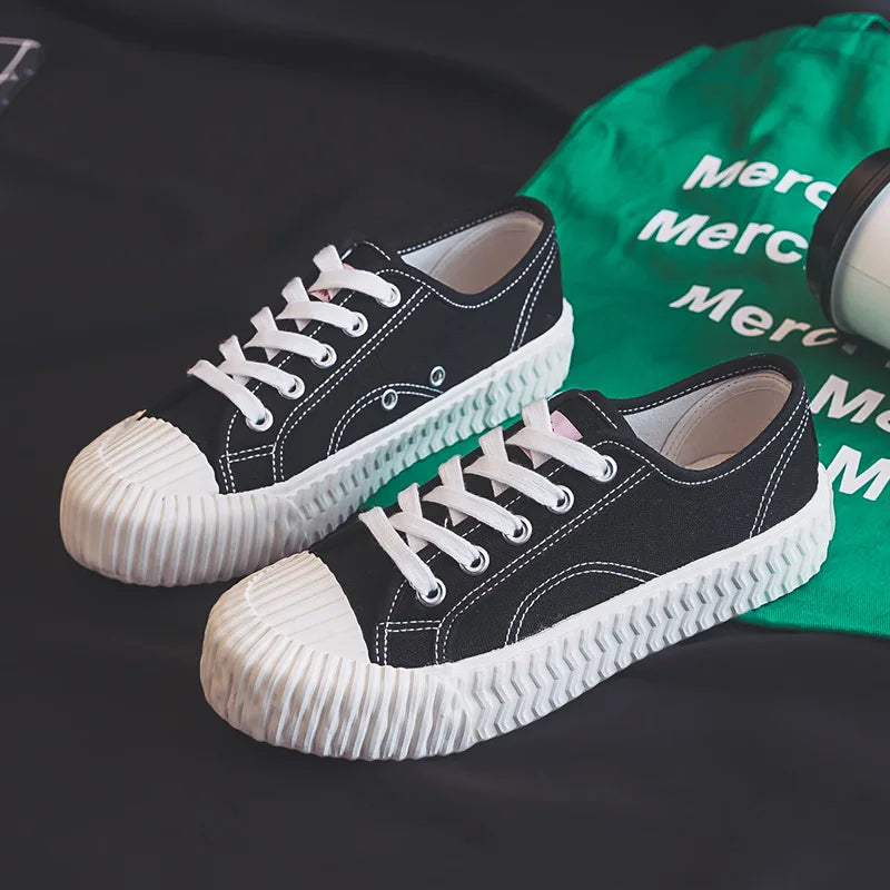 Canvas Shoes Female 2022 White Trendy Shoes Korean Ulzzang Cookies Sneakers Girls Vulcanized Shoes Casual Flat Heel 35-40 Pink