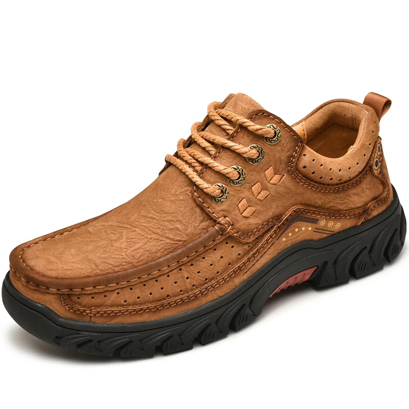 2025 New High Quality Men's Shoes 100% Genuine Leather Casual Shoes Waterproof Work Shoes Cow Leather Loafers Plus Size 38-46