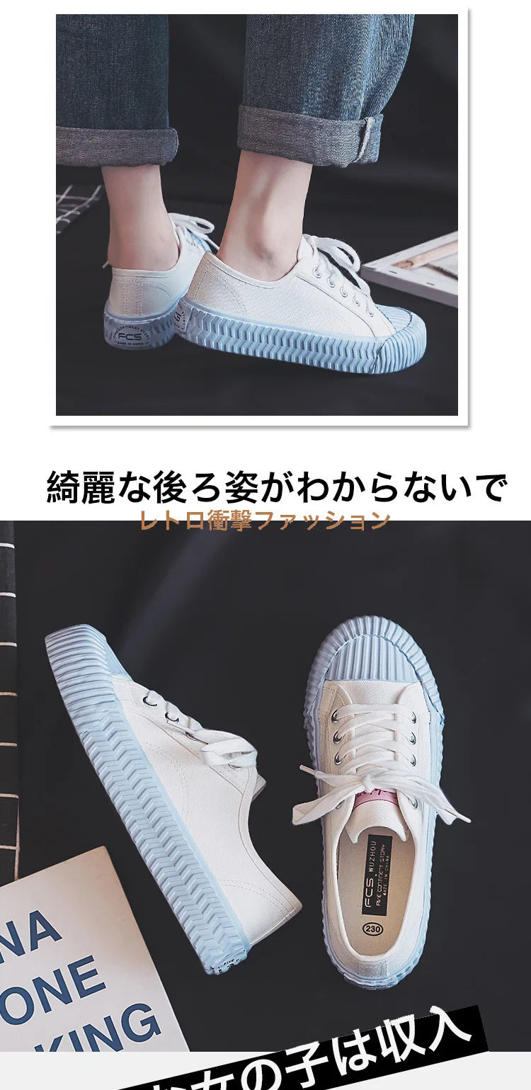 Canvas Shoes Female 2022 White Trendy Shoes Korean Ulzzang Cookies Sneakers Girls Vulcanized Shoes Casual Flat Heel 35-40 Pink