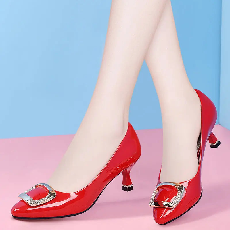 Women Cute Casual Brown High Quality High Heel Pumps Lady Casual Striped Shoes Female Sexy Party Shoes Bombas De Mujeres E5131