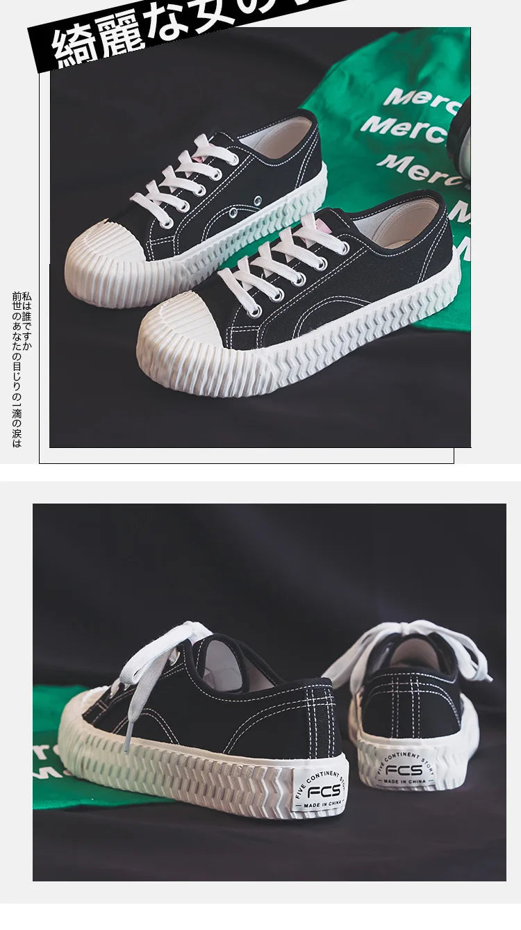 Canvas Shoes Female 2022 White Trendy Shoes Korean Ulzzang Cookies Sneakers Girls Vulcanized Shoes Casual Flat Heel 35-40 Pink