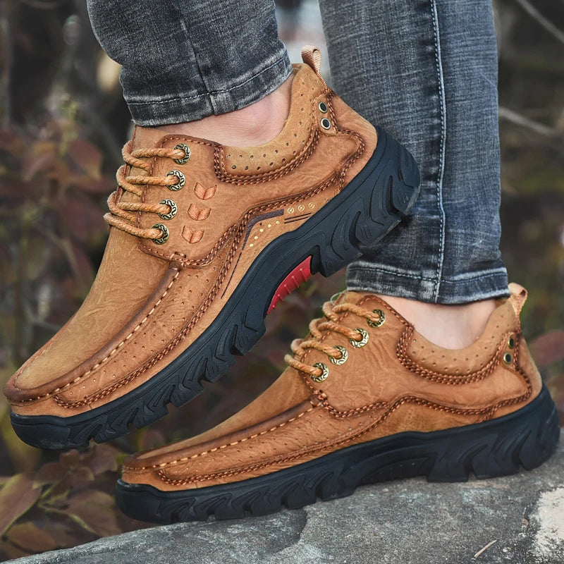 2025 New High Quality Men's Shoes 100% Genuine Leather Casual Shoes Waterproof Work Shoes Cow Leather Loafers Plus Size 38-46