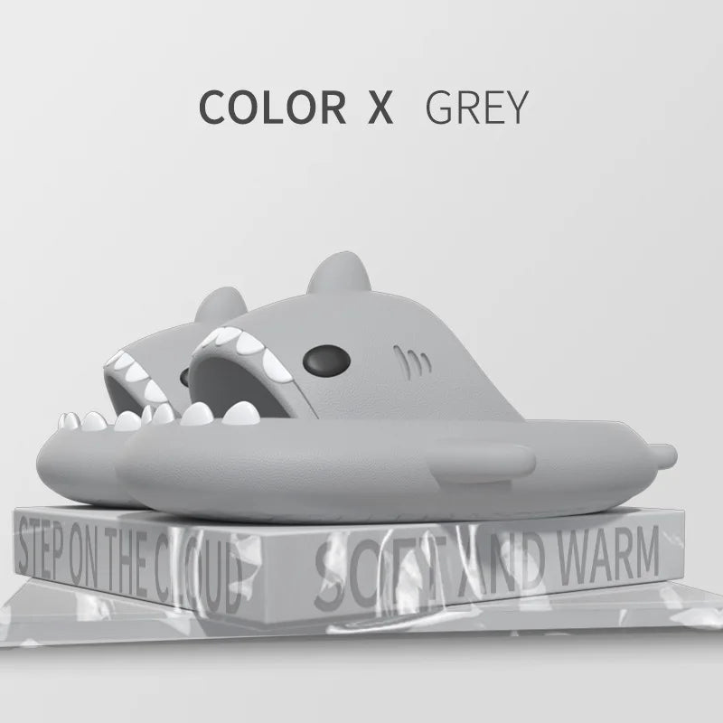 2024 Summer Shark Slippers Women Slides Men Bathroom Flip Flops Home Anti-Skid Flat Shoes Outdoor Fins Removable Slides Sandals