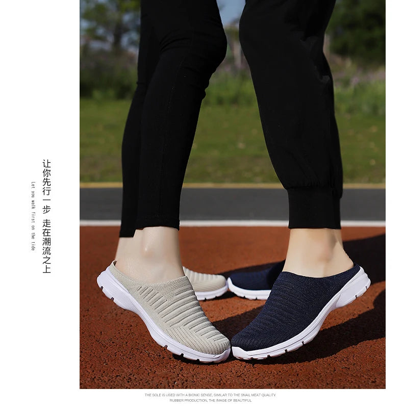 Men Slippers Summer Mesh Breathable Home Indoor Slippers Men Thick Bottom Slides Fashion Couple Walking Shoes Chanclas Hombre
