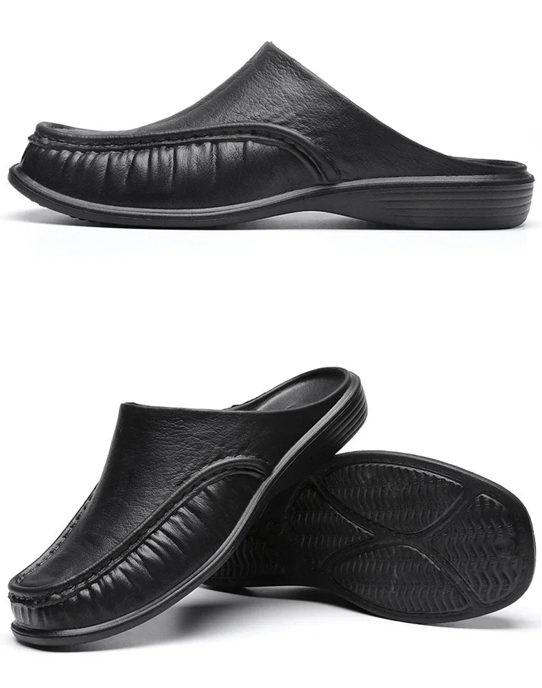 2025 Men Shoes EVA Slip on Flats Shoes Men's Slippers Men Walking Half Slipper Comfortable Soft Household Sandals