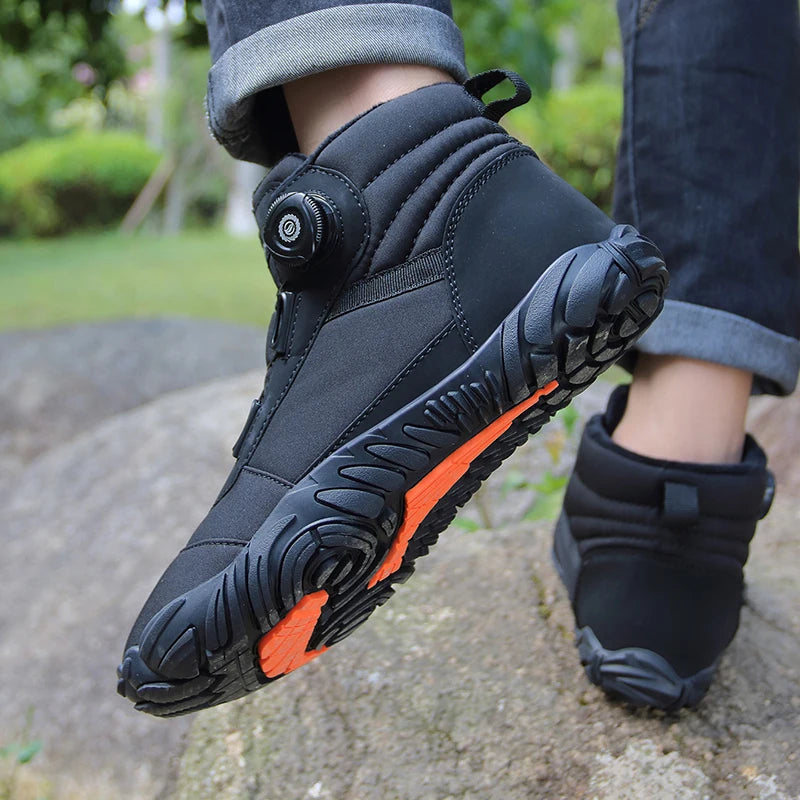 Men Winter Boots Outdoor Barefoot Boots for Women Ankle Boots Plush Warm Snow Shoes Non-slip Sneakers Plus Size Couple Shoes