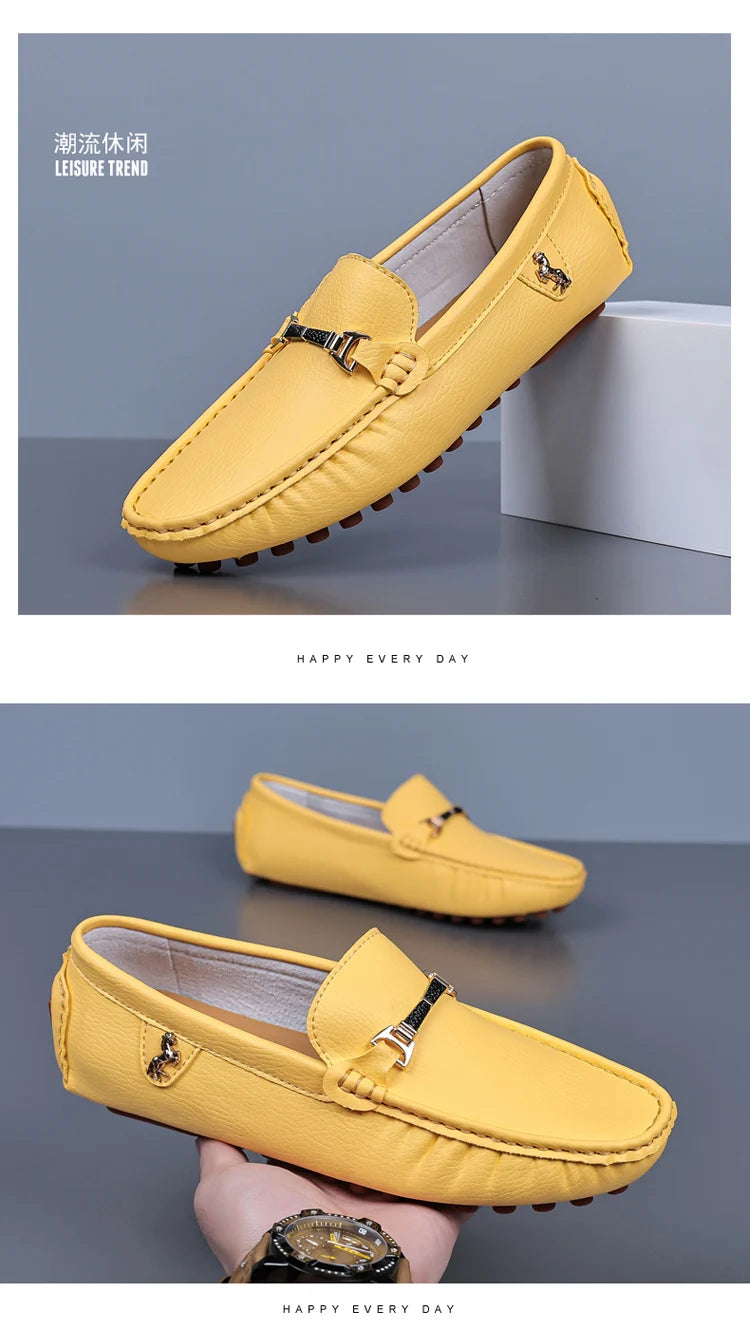 MAEDEF Men's Loafers 2024 Spring Autumn Fashion Shoes Men Classic Brand High Quality Leather Comfy Drive Shoes Boat Casual Shoes