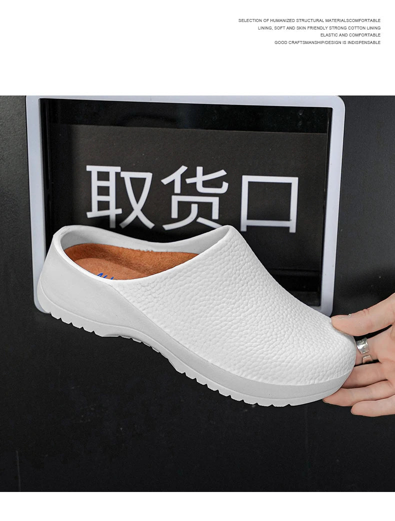 Couple Chef Shoes Four Seasons Waterproof  Anti slip Men's and Women's casual Business Work Shoes Fashion comfort Half EVA Shoes