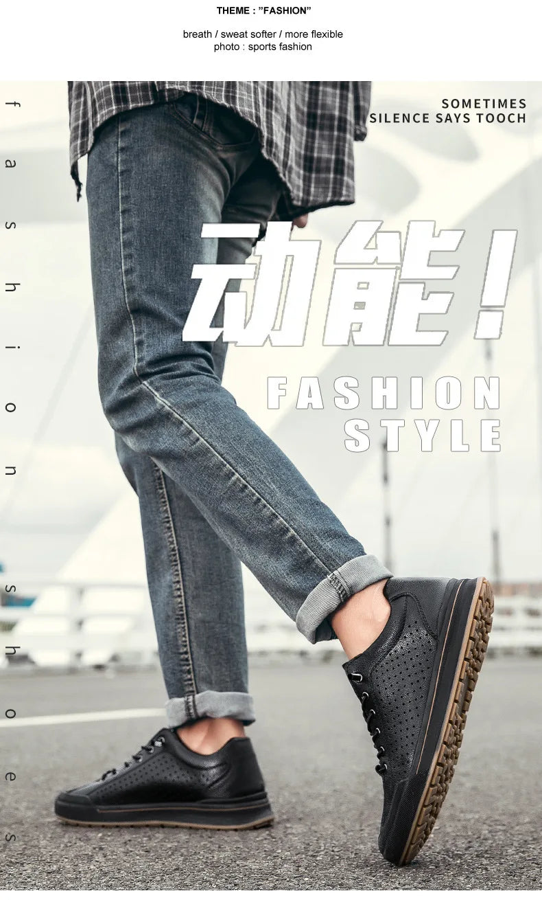 Genuine Leather Casual Shoes for Men 6CM Height Increase Sports Shoes High Quality Flats Shoes Male Brand Office Work Shoe