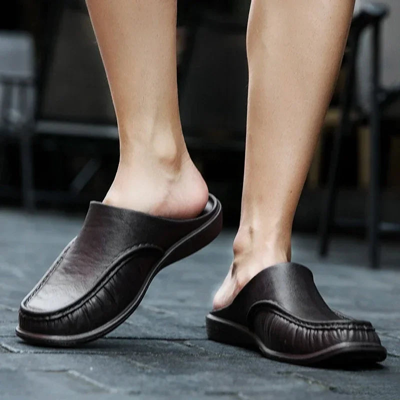 2025 Men Shoes EVA Slip on Flats Shoes Men's Slippers Men Walking Half Slipper Comfortable Soft Household Sandals