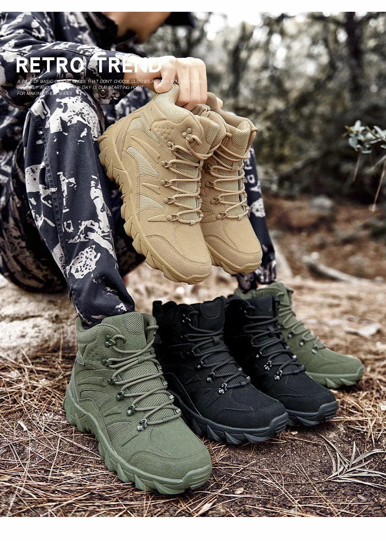 New Men's Boots Outdoor Hiking Boots Men Winter Desert Boots Motocycle Boots Zapatos Hombre