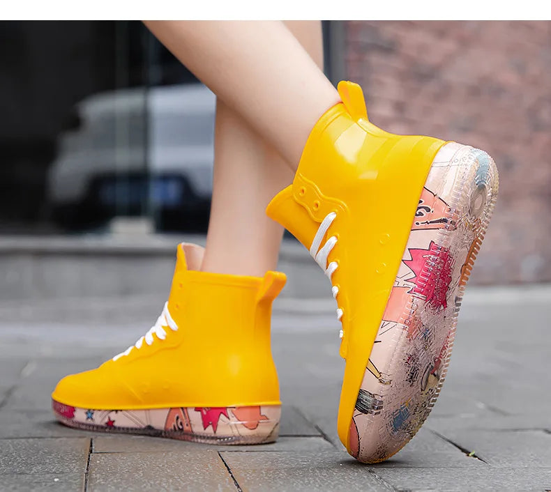 Men Rain Boots Fashion Trendy Nude Boots Anti-skid Work Chef Shoes Durable Waterproof Rubber Fishing Shoes Male Sneakers 2023New