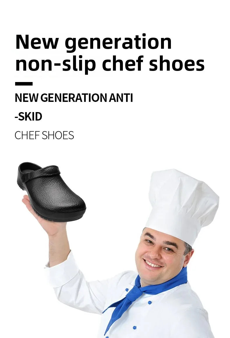 Litfun Summer Clogs Slippers For Men New Waterproof Oil-proof Kitchen Chef Shoes Outdoor Antiskid Garden Shoes EVA Beach Sandals