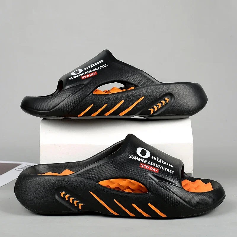 Men Slippers 2024 Summer New Platform Slides Sandals EVA Soft-sole Men Shoes Indoor Outdoor Walking Beach Shoes Flip Flops