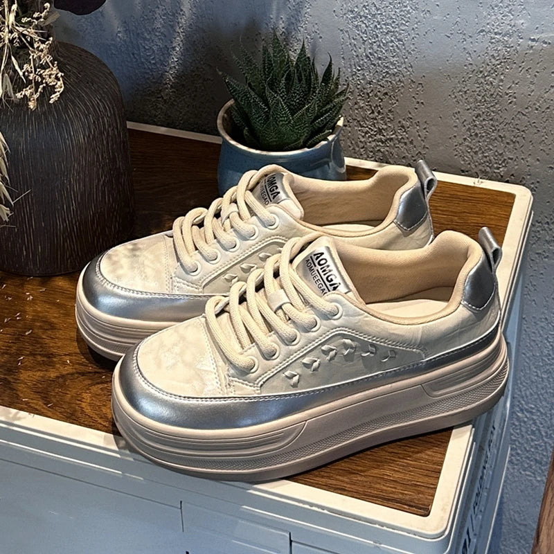 AIYUQI 2026 New Women's sneakers Shoes Flat Casual Women Skateboard Shoes Lace-Up Leopard Print female Dexterity Shoes