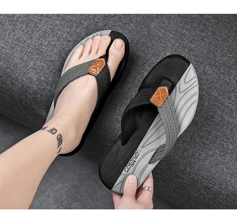 Home Flip Flops Fashion Men's Slippers Outdoor Sandals Summer Beach Shoes Size 39-46