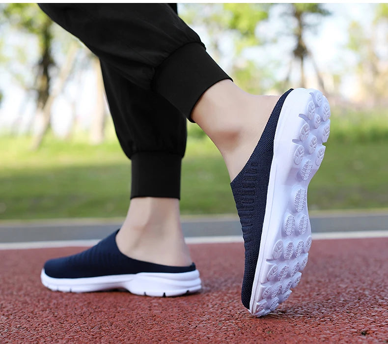 Men Slippers Summer Mesh Breathable Home Indoor Slippers Men Thick Bottom Slides Fashion Couple Walking Shoes Chanclas Hombre