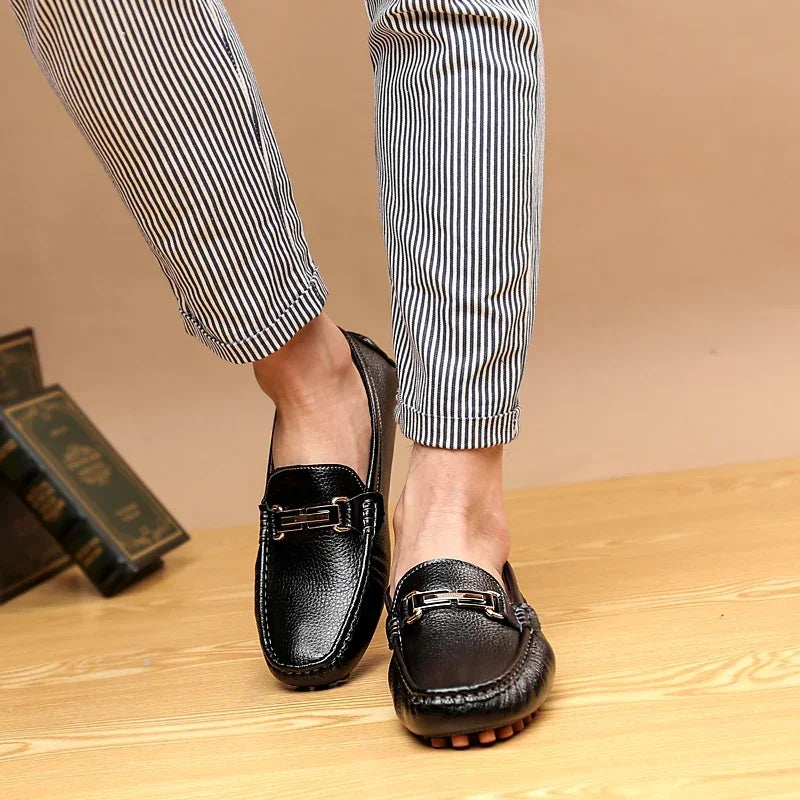 YRZL Men's Loafers Dress Office Shoes Men PU Leather Casual Shoes Lightweight Breathable Comfortable Slip on Driving Shoes Men