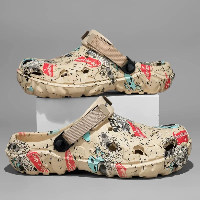 Plus Size 47 Summer Men Sandals Clogs Outdoor Garden Clogs Hole Shoes Male Casual Shoes Water Shoes Comfort Home Soft Slippers