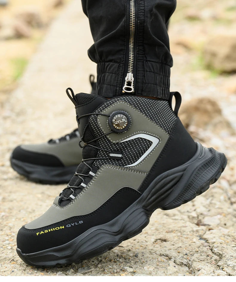 Rotating button Safety Shoes Men Boots work Sneakers Male Steel Toe shoes Protective Boots Puncture-Proof Indestructible shoes