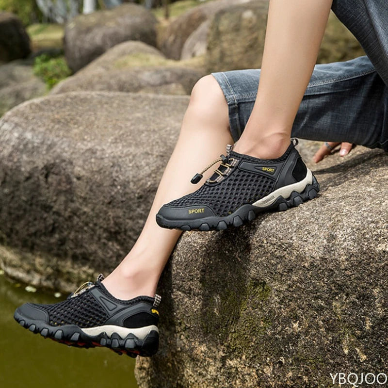 Summer Fashion Breathable Water Wading Men's Shoes Sports and Leisure Running Trend Flat Bottomed Mountaineering Sports Shoes