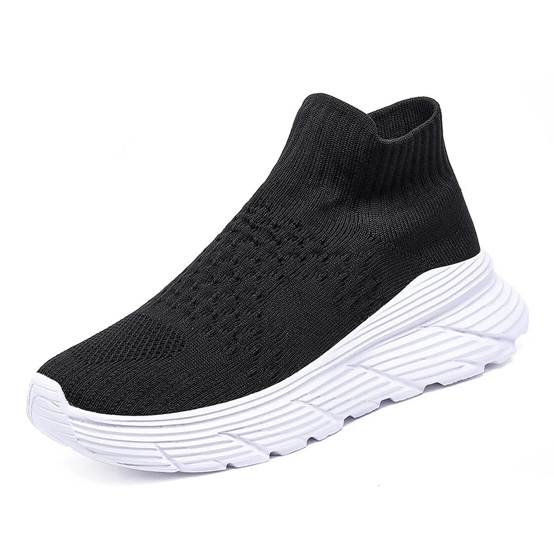 Soft Light Sneakers Men and Women Plus Size 35-46 Unisex Sports Shoes Thick Sole Cushioning EVA Slip On Ankle Socks Shoes