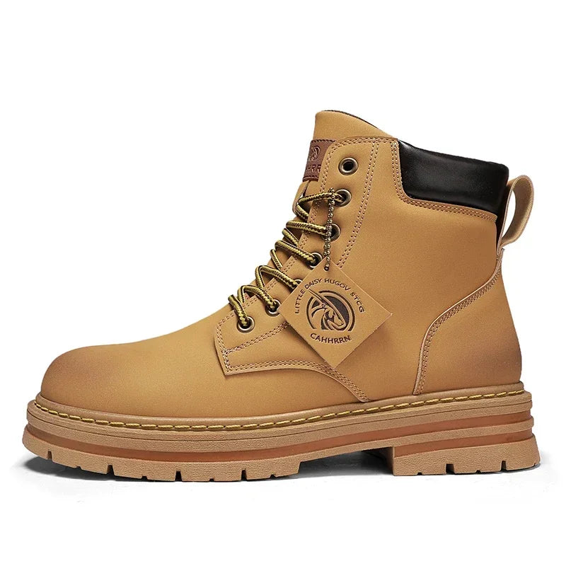 2026 Winter Ankle Boots Men's Boots Outdoor Yellow Boots Classic Design High Top Men Casual Shoes Botas Para Hombre
