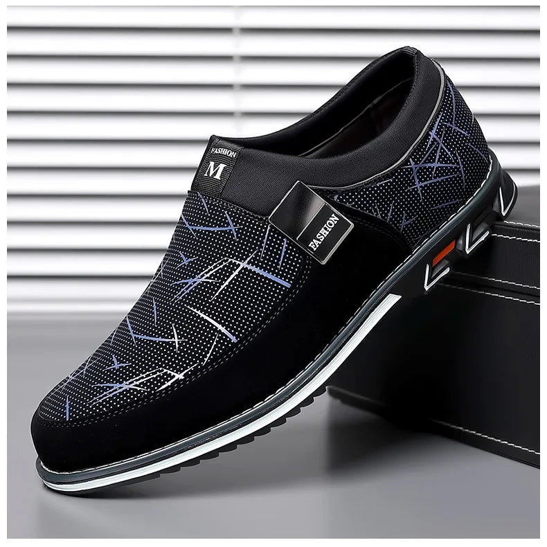 Business Men Leather Shoes for Men 2025 New Comfort Trend Flat Work Shoes Casual Moccasin Sneakers Slip on Big Size Male Loafers