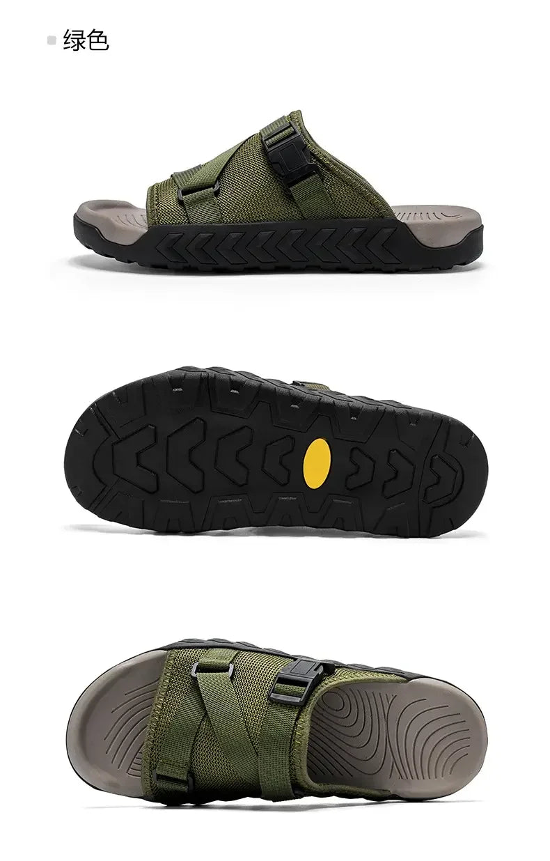 Men's Thick Soled Round Toe Fashionable Slippers Women's Comfortable Breathable Casual, Wear-resistant Sandals Summer Slippers