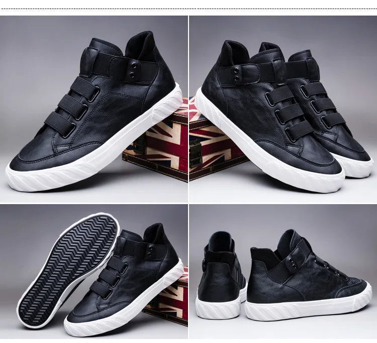 Fashion Shoes New Men's  Black High Top Casual Shoes Men Wear-resisting Loafers Designer Leisure Vulcanized shoes 2023