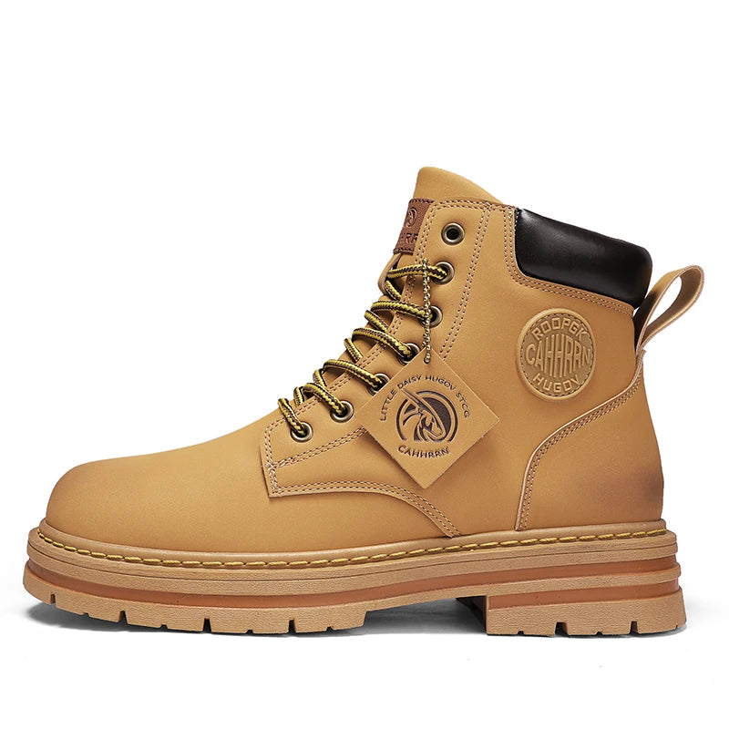 2026 Winter Ankle Boots Men's Boots Outdoor Yellow Boots Classic Design High Top Men Casual Shoes Botas Para Hombre