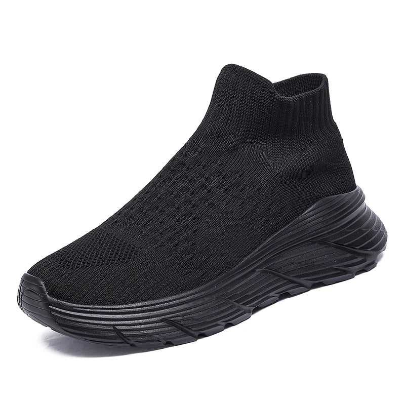 Soft Light Sneakers Men and Women Plus Size 35-46 Unisex Sports Shoes Thick Sole Cushioning EVA Slip On Ankle Socks Shoes