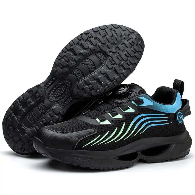 ZLMY Rotating Button Safety Shoes Men Steel Toe Sneakers Air Cushion Work Shoes Man Puncture Proof Work Safety Boots Protective