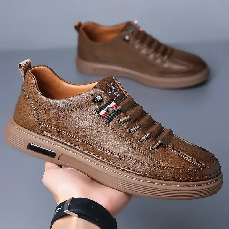 New Leather Shoes for Men Non-slip Sports Fashion Comfortable Sneakers Male Flat Slip-on Casual Brand Men's Casual