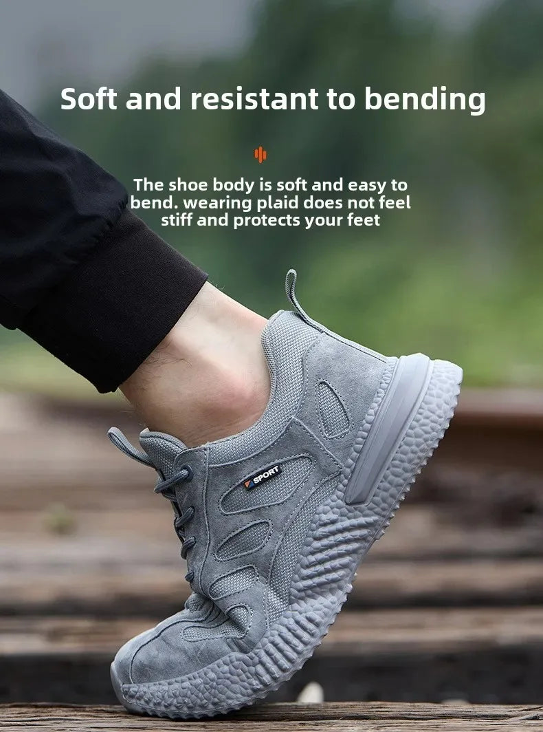 plastic toe cap safety shoes lightweight comfortable construction shoes for men protective work sneakers anti-slip work shoes