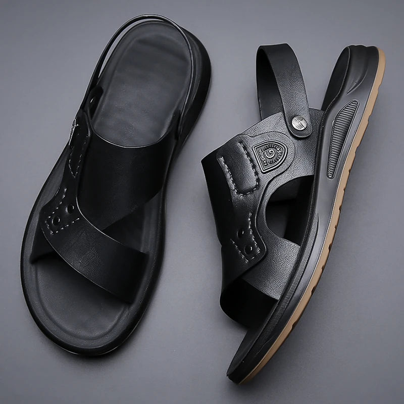 British Style Men's Outdoor Beach Shoes Summer Trend Thick Soled Wear-resistant Men's Oxford Shoes Breathable Casual Sandals