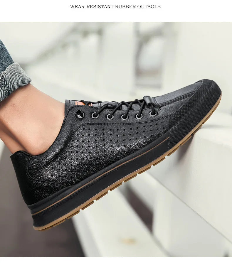 Genuine Leather Casual Shoes for Men 6CM Height Increase Sports Shoes High Quality Flats Shoes Male Brand Office Work Shoe