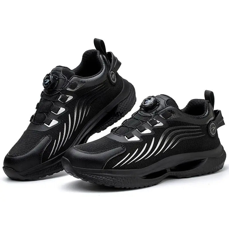 ZLMY Rotating Button Safety Shoes Men Steel Toe Sneakers Air Cushion Work Shoes Man Puncture Proof Work Safety Boots Protective