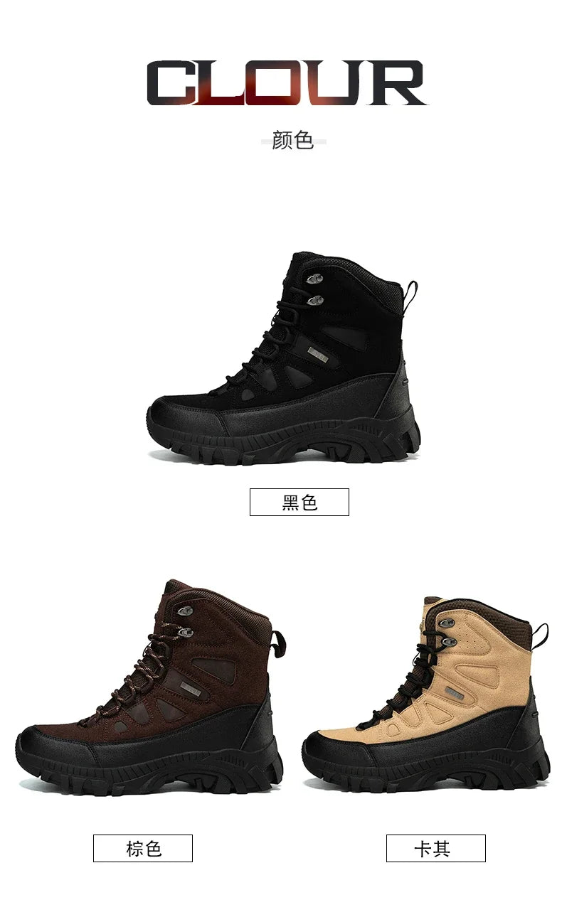 Men Tactical Boots Lace Up Military Army Boot Unisex Work Hiking Shoe Desert Waterproof Brand Climbing Shoe Male Ankle Size Plus